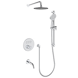 3 function push button thermostatic shower system