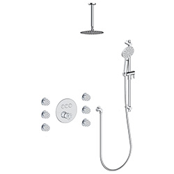 3 function push button thermostatic shower system