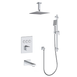 3 function push button thermostatic shower system