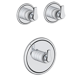 thermostatic valve trim with composed 2 * volume control valve trim